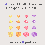 64 Free Pixel Bullet Icons