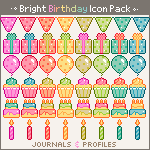 Bright Birthday Icon Pack by Gasara