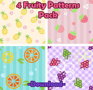 4 Cute Fruity Patterns Pack