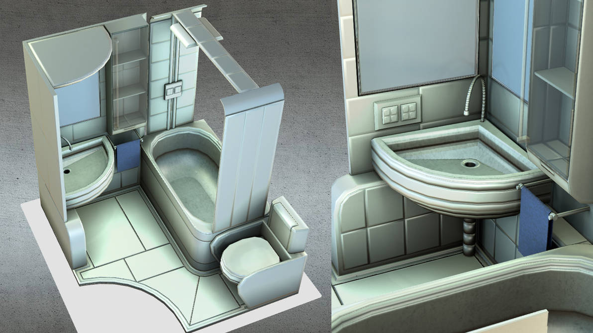 Compact bathroom module Blender Game Engine by DennisH2010 on DeviantArt