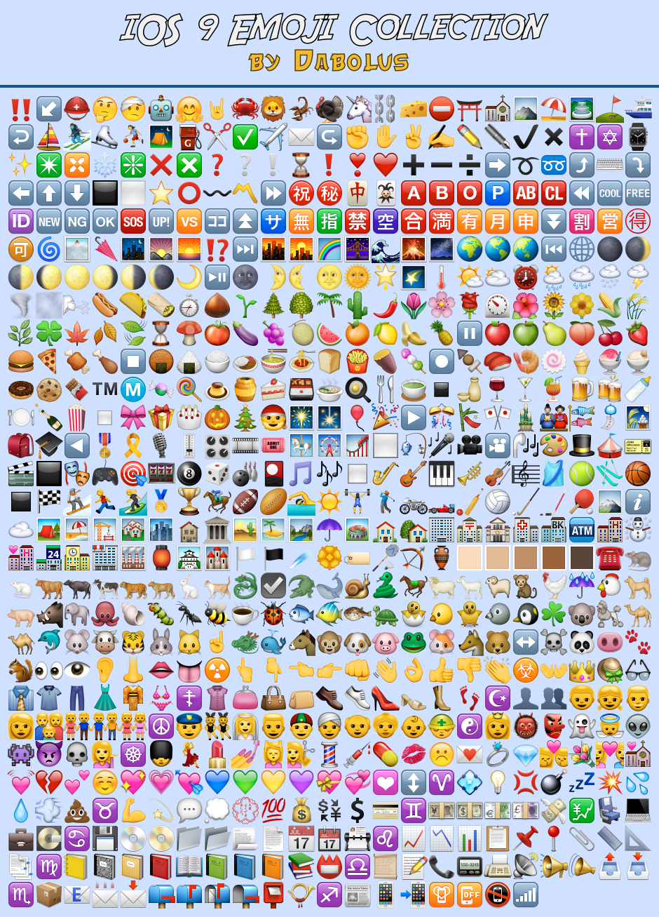 iOS 9 Emoji Collection