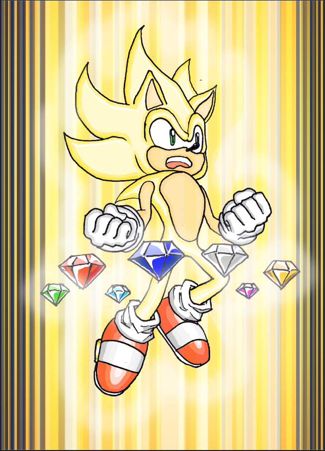 Super Sonic with Chaos Emerald by raffahzum on DeviantArt