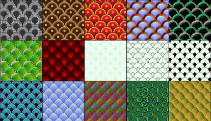 15 vector fish and serpent scale patterns