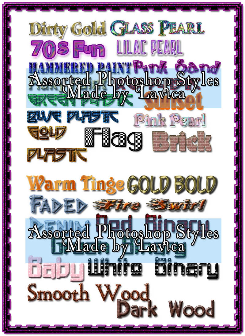 Assorted Photoshop Styles .asl