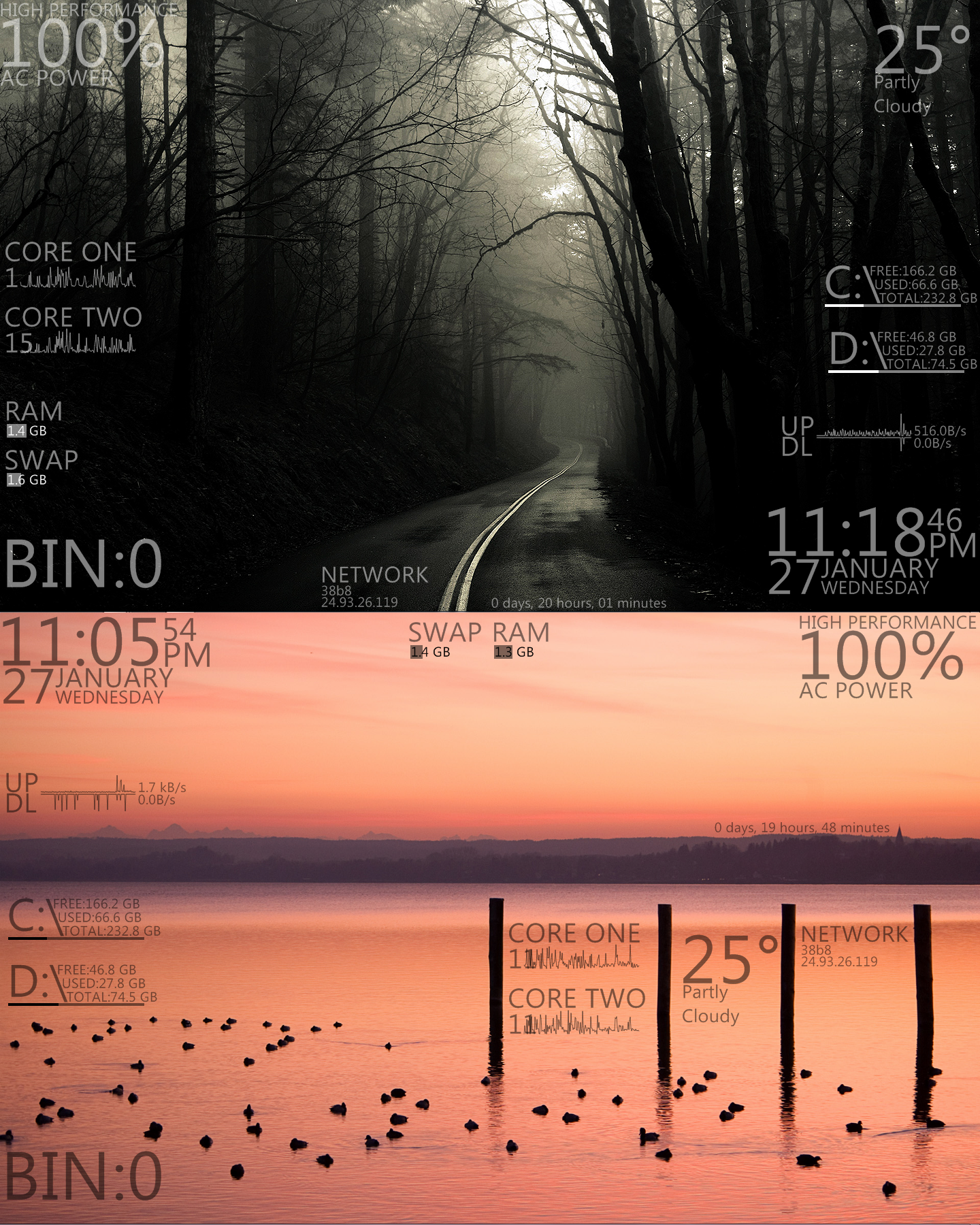 Flat v1.1 for Rainmeter