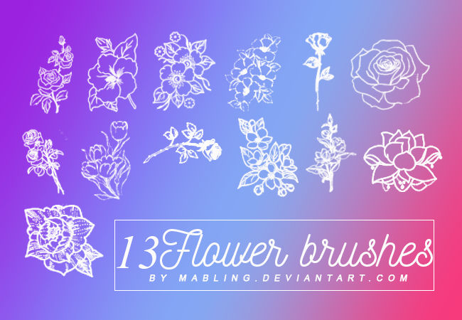 13 Flower Brushes by Mabling by mabling on DeviantArt