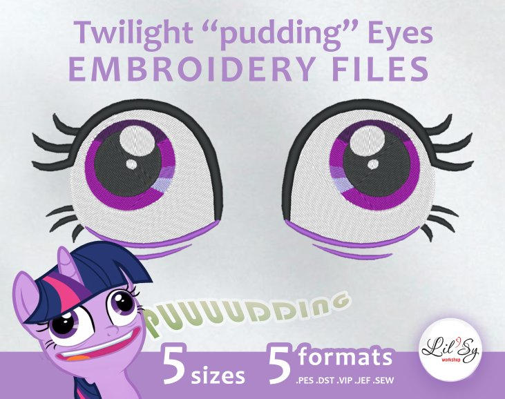 TwilightSparkle pudding eyes Embroidery files by on
