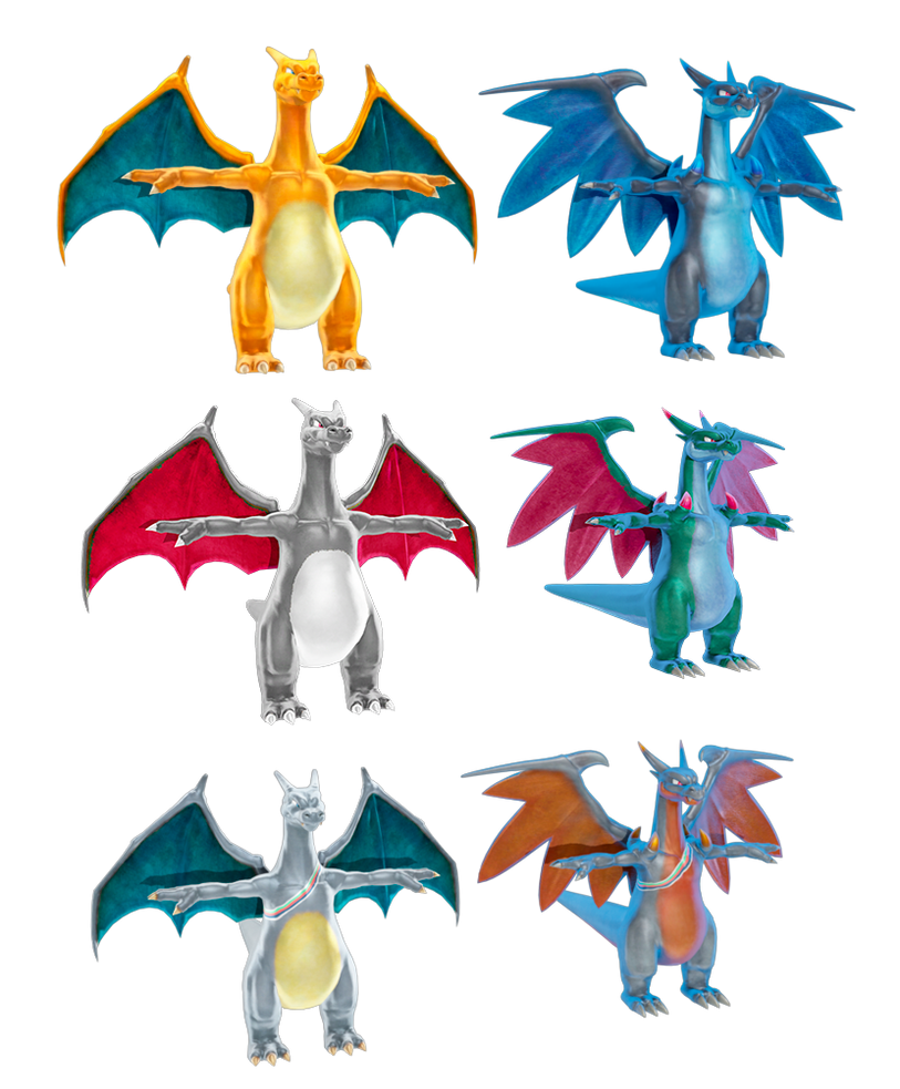 Pokemon - Mega Charizard X with cuts and as a whole 3D model 3D