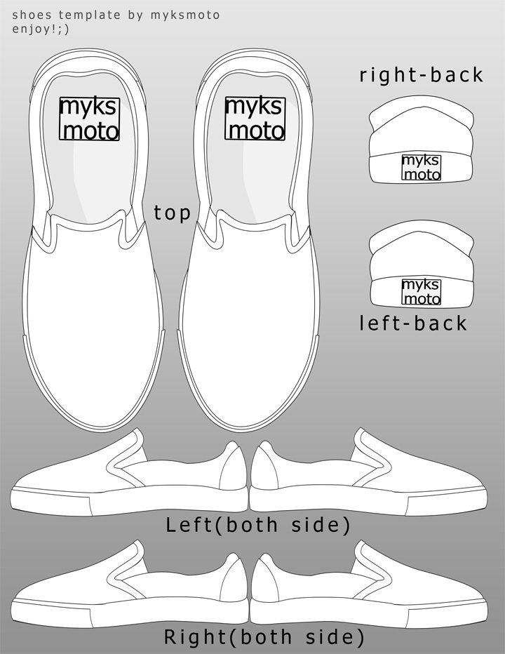 vans slip on template