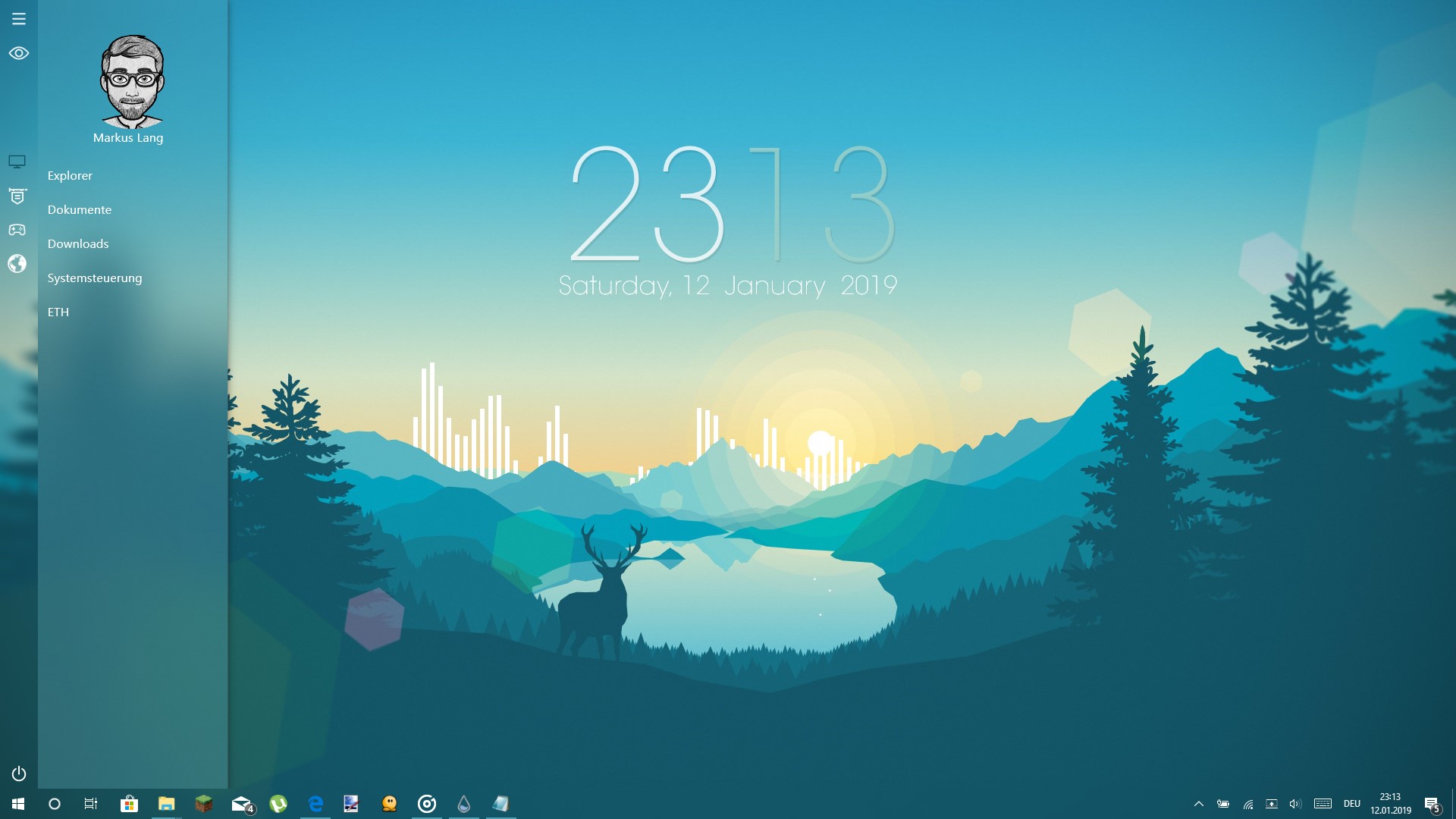 minimalistic rainmeter clock skin