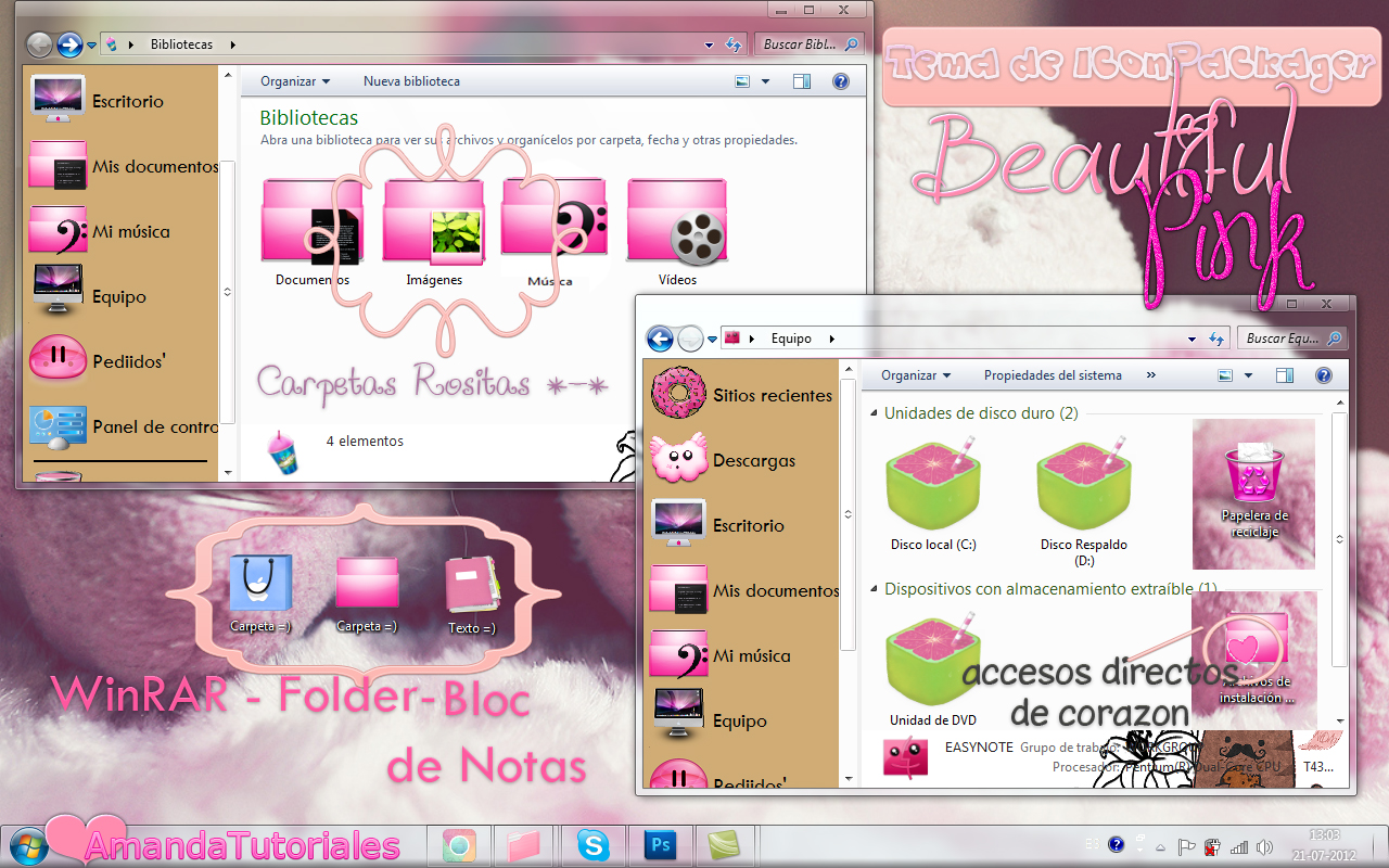 BeautifulPink Tema Para IconPackager