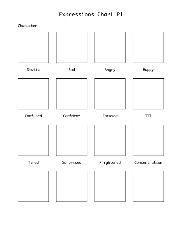Character Expression Sheet Template