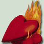 Flaming Heart Vignette PSD