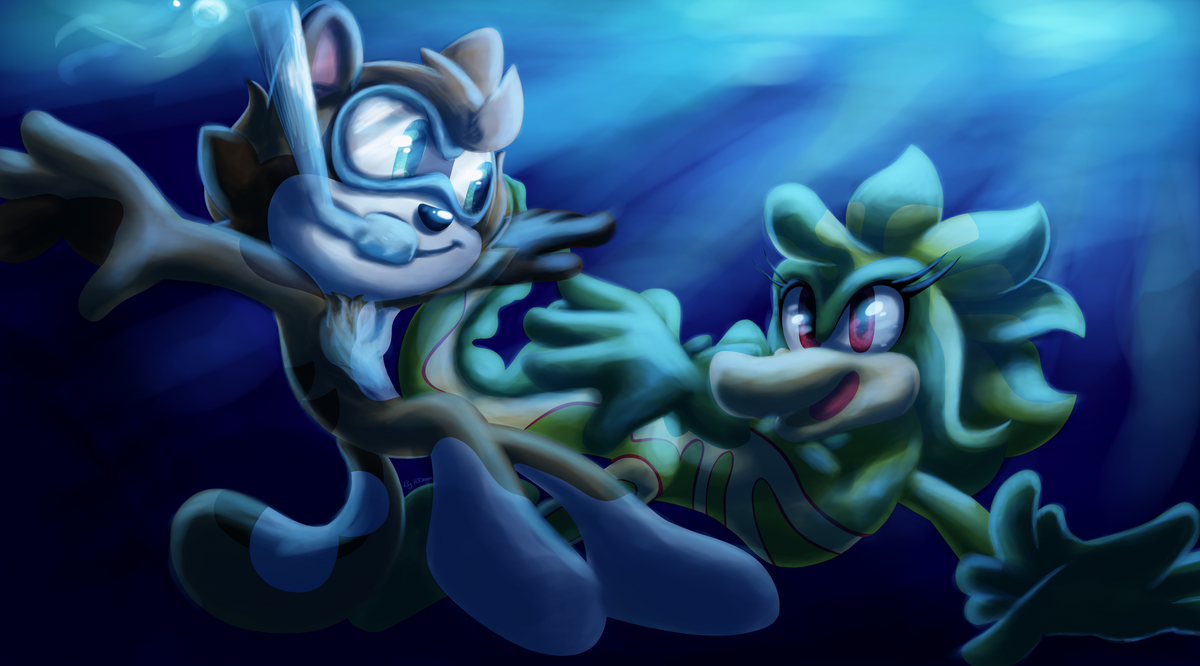 Swimming in the Blue by KJDragon70 on DeviantArt