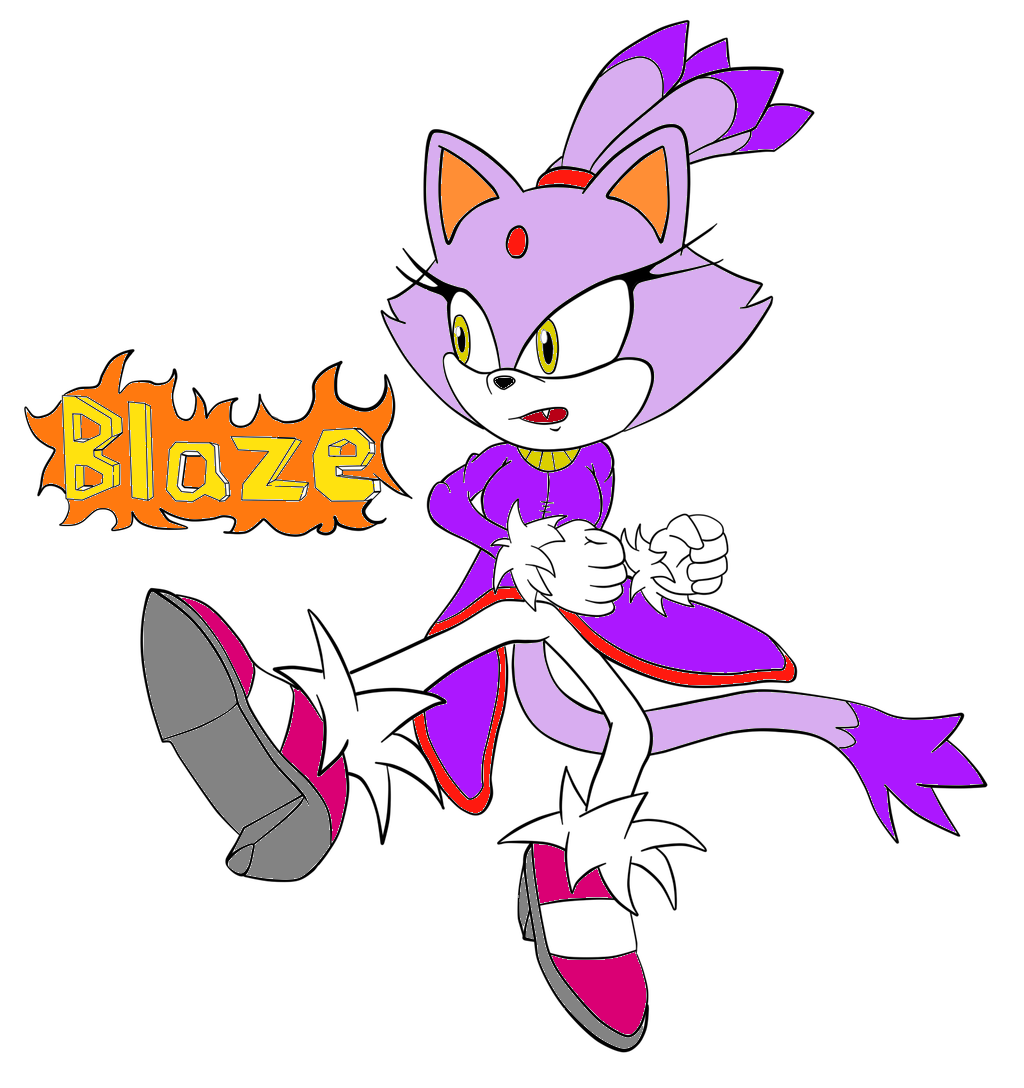 Blaze the Cat Line Art Colored by LouisEugenioJR1990 on DeviantArt