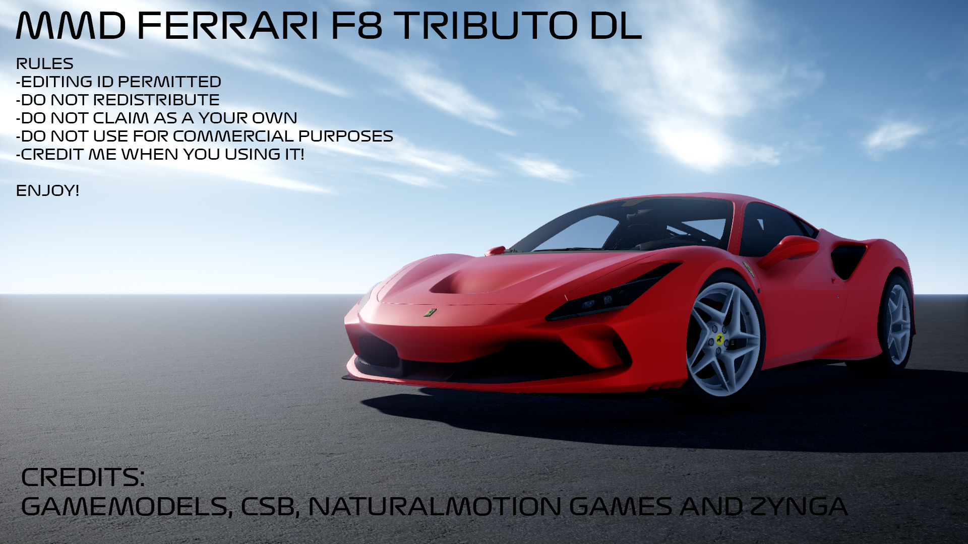 MMD Ferrari F8 Tributo DL by MaeveSterling on DeviantArt