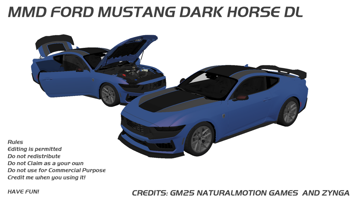 MMD Ford Mustang Dark Horse DL by MaeveSterling on DeviantArt