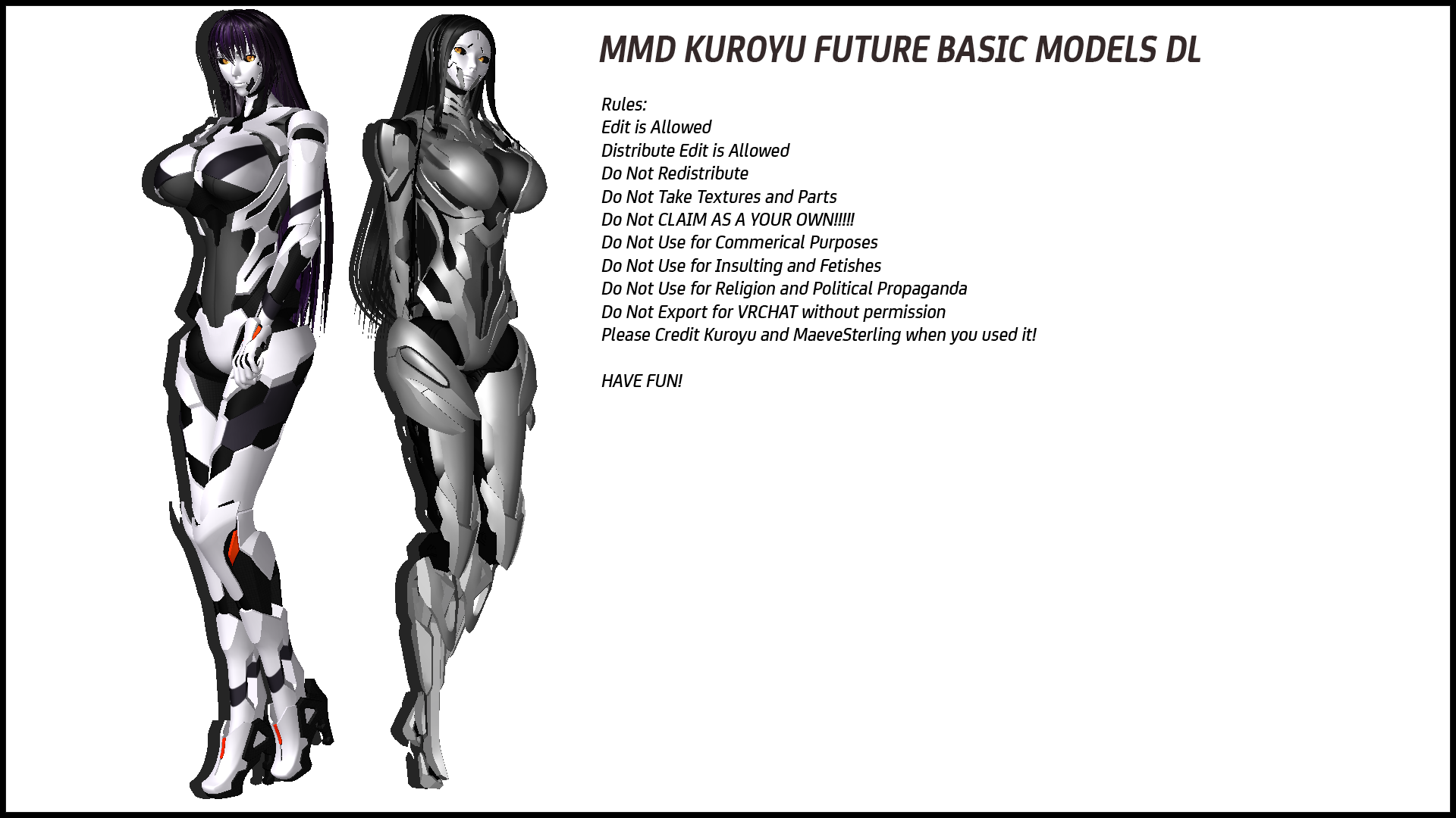 Mmd Models Basic MMD Kuroyu Future Basic Models DL by MaeveSterling on DeviantArt