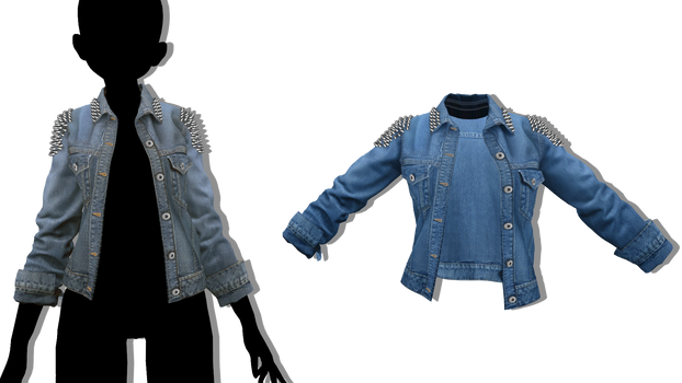 MMD - Sims 4 Denim Jacket with Spikes
