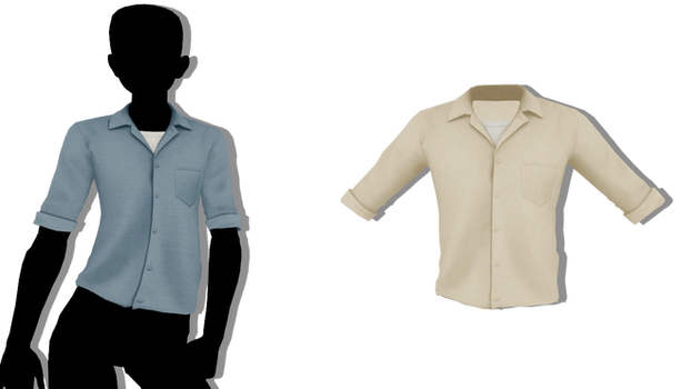 MMD - Sims 4 Cuban Collar Shirt