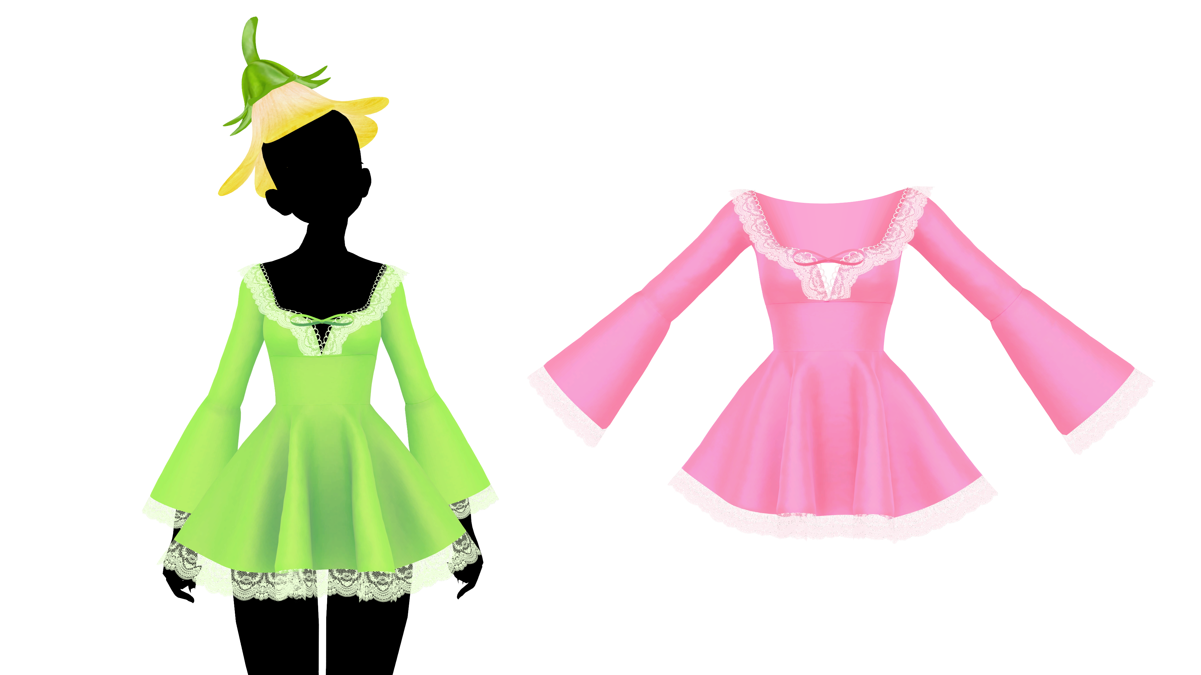MMD - Sims 4 ruffle lace satin dress by fake-n-true on DeviantArt