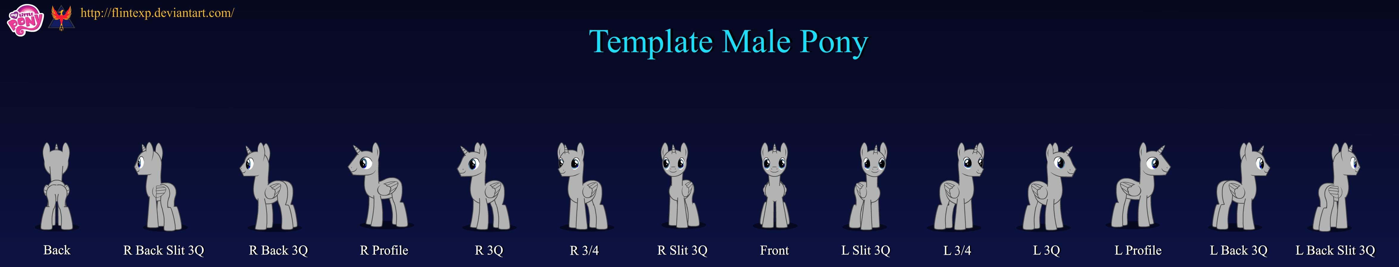 Template Male Pony v2.7 by FlintEXP on DeviantArt