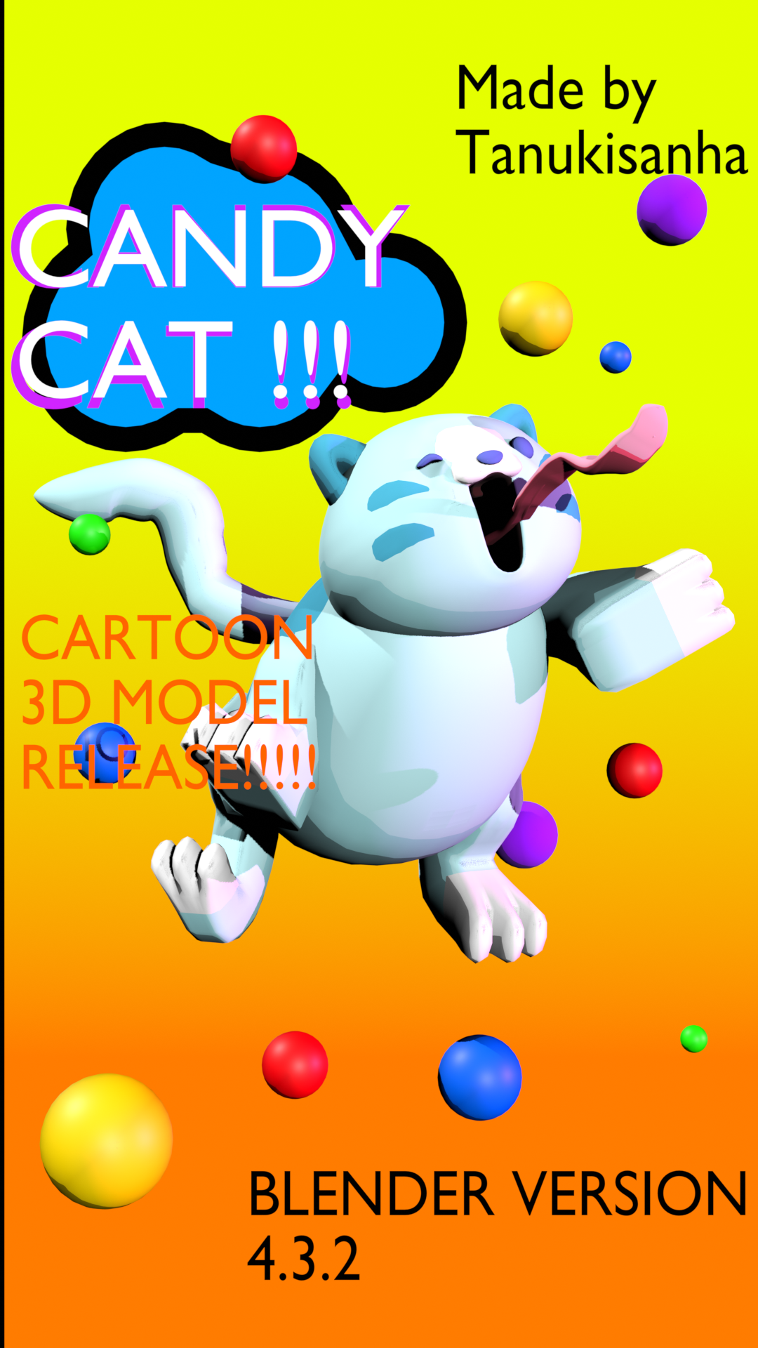 Candy cat rigged by Tanukisanha on DeviantArt