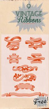 9 Vintage Ribbons Brushes