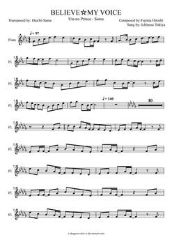 Believe My Voice Tokiya Flute Sheet Music