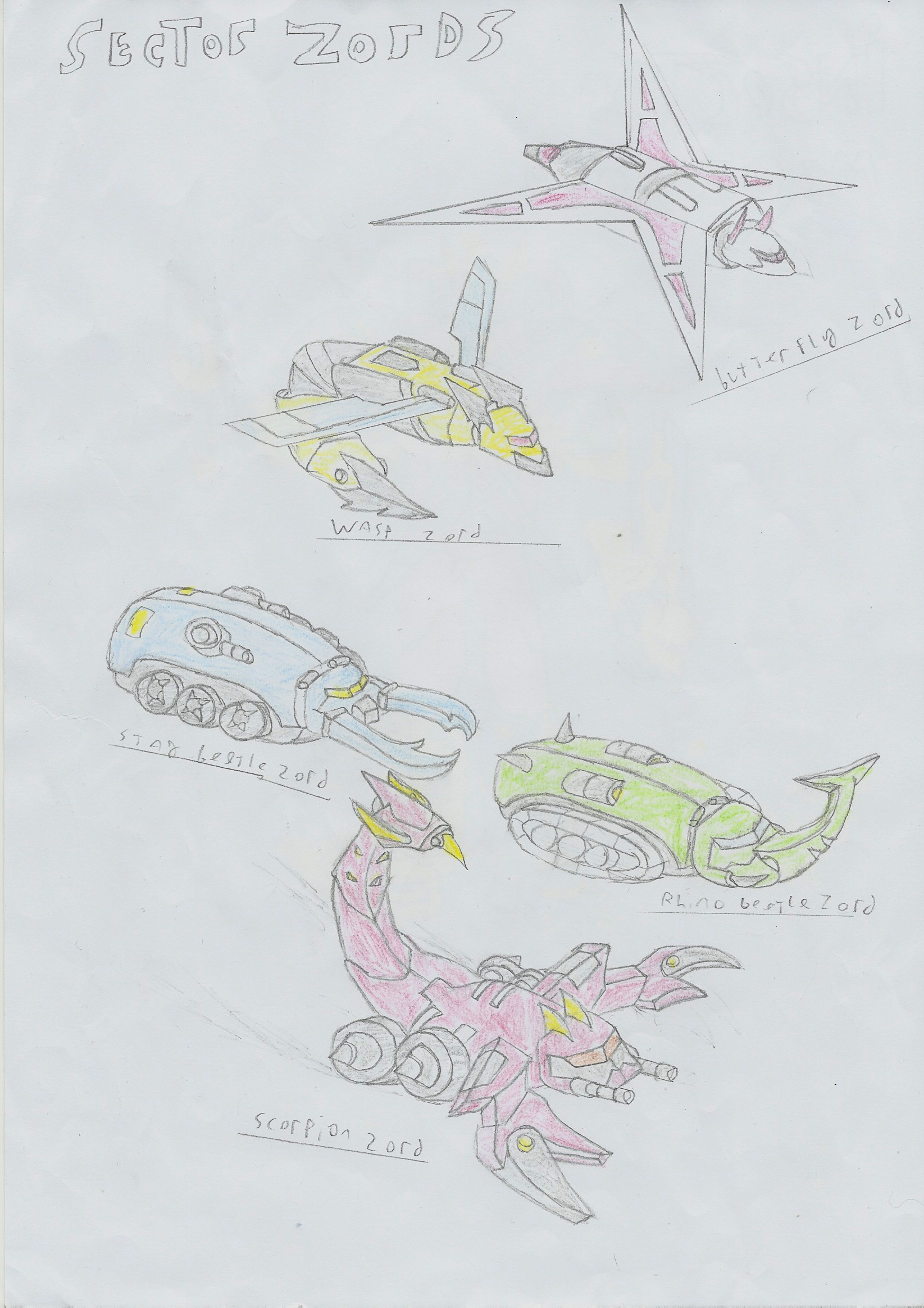 Power Ranger Insect Force power rangers insectors-sector zords by robertoadder8 on DeviantArt