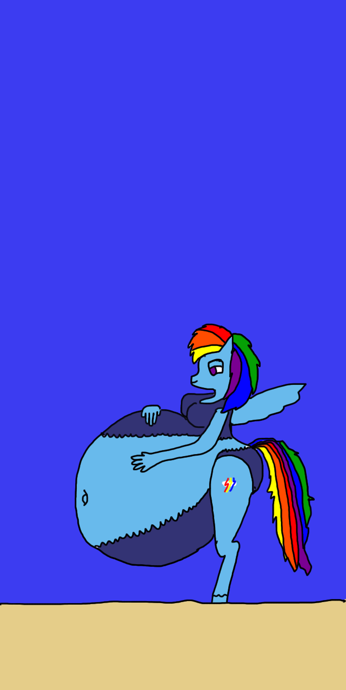 Request #2 Beach Belly Rainbow Dash