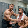 Dr. Scott and Dr. Samuel in gym 
