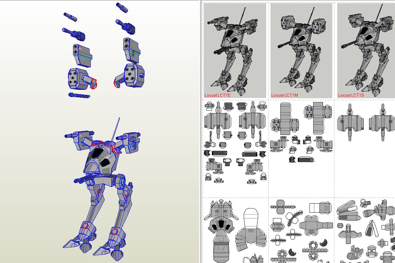 Reseen Locust Papercraft