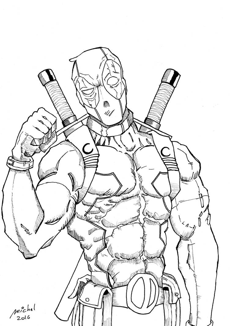 Deadpool Black And White By Smully On Deviantart