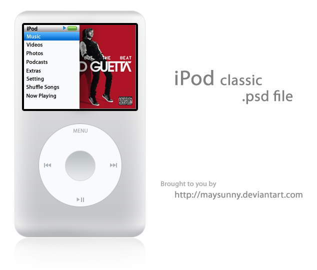Free iPod Classic Template .psd file