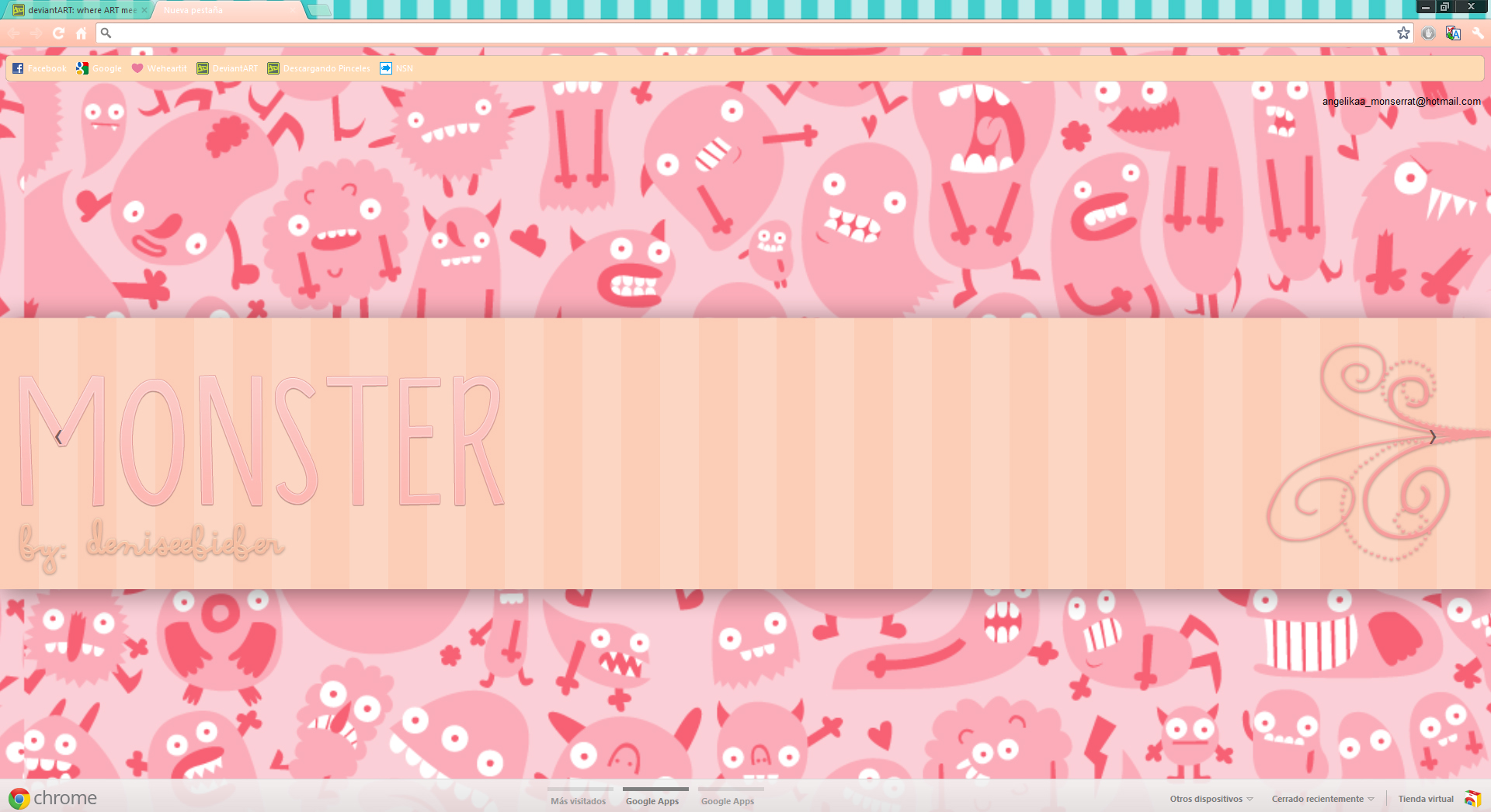 Tema Google Chrome Monster Cute