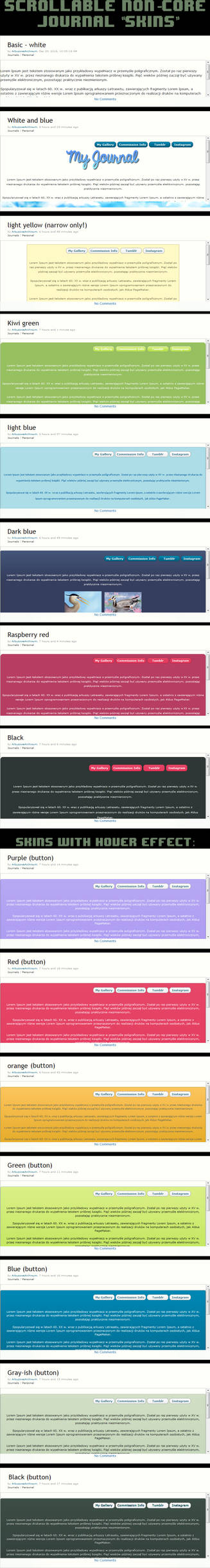 Scrollable NON-CORE journal 'skins'