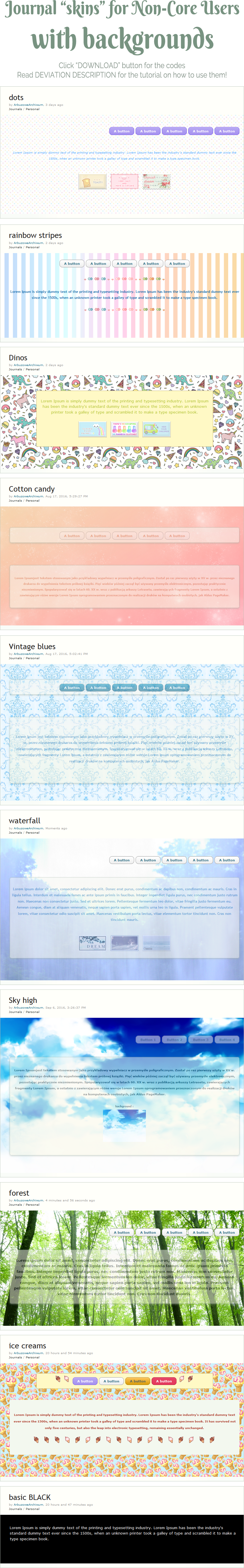 Journal 'skins' for NON-CORE users with background by UszatyArbuz