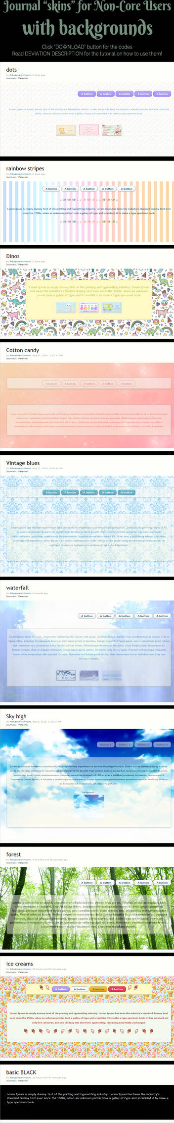 Journal 'skins' for NON-CORE users with background by UszatyArbuz