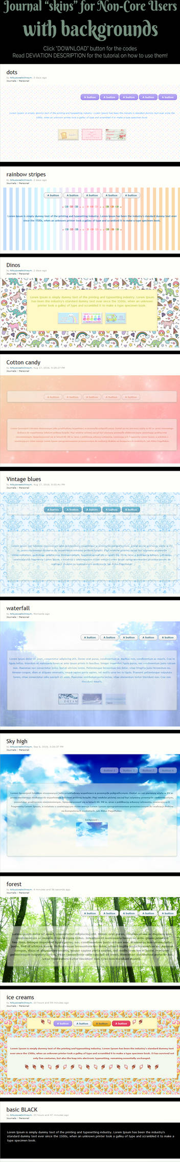 Journal 'skins' for NON-CORE users with background