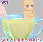 [CLOSED] Cup of Mermaid YCH by UszatyArbuz