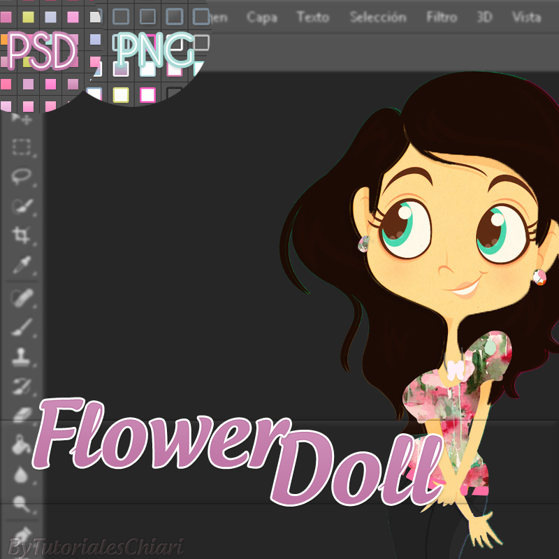 Flower Doll PSD y PNG