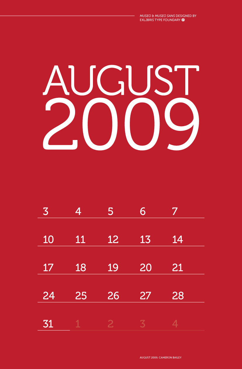 August 09 Calendar