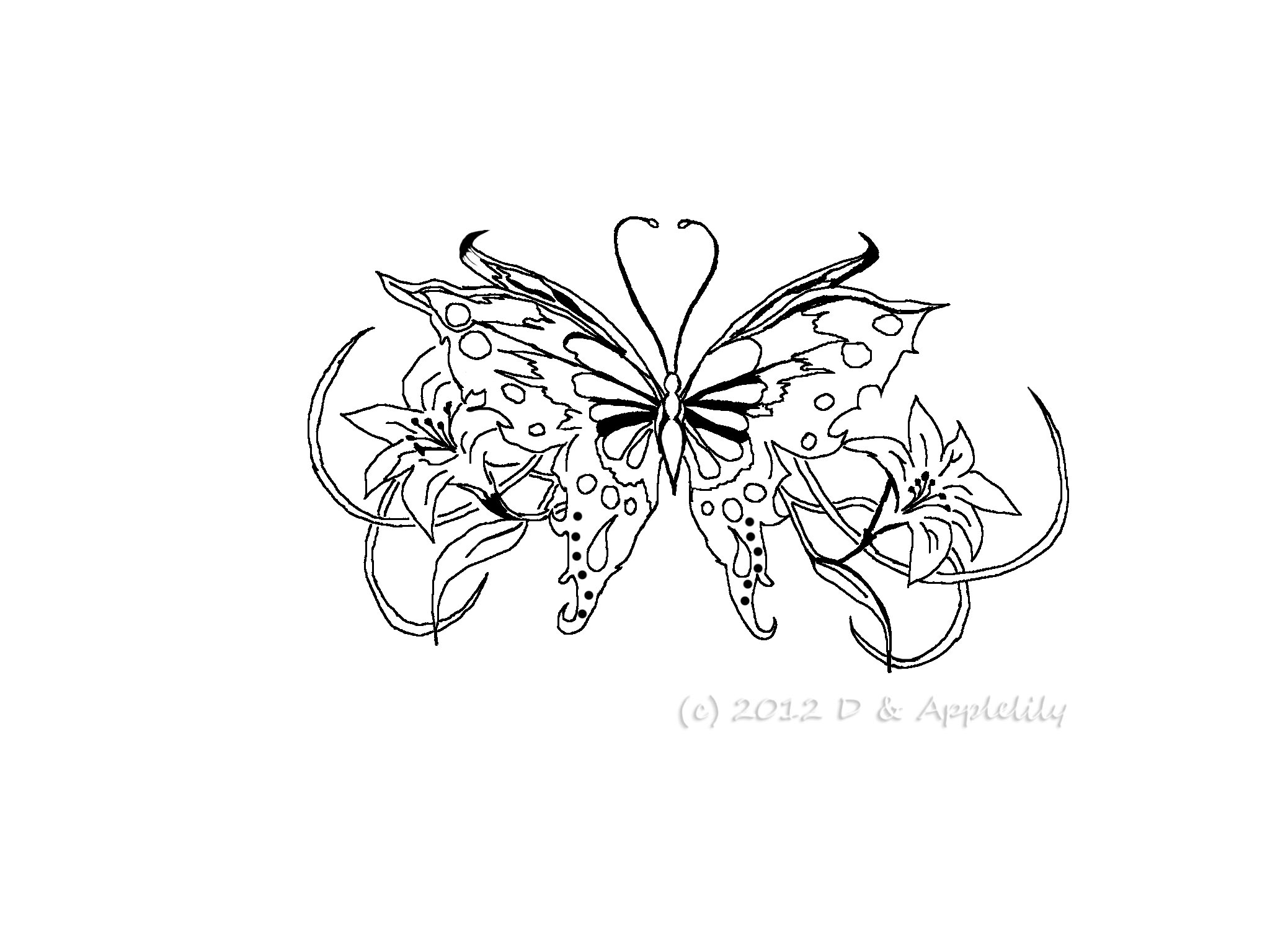 Butterful Tattoo Lineart