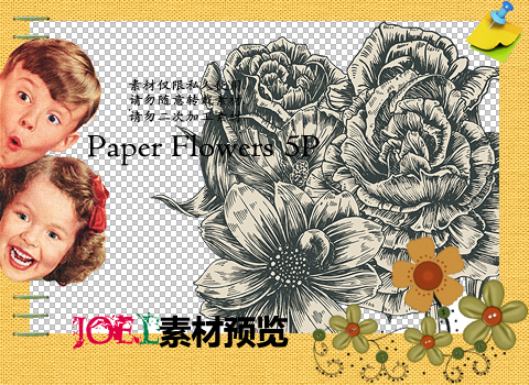 Joe.l's png - Paper Flowers 5P