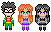 Teen Titans Cursors: Robin, Starfire and Blackfire