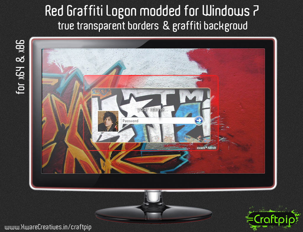 Windows 7 logon - Red Graffiti