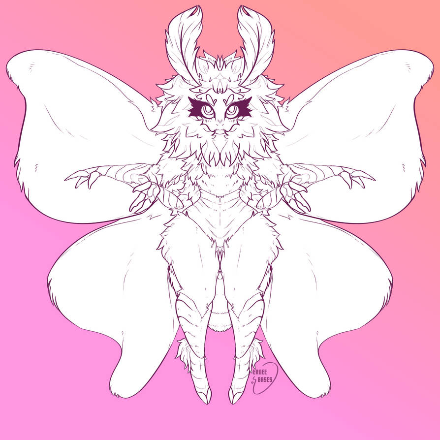 Fluffy Moth Base [F2U] by EriieeBases on DeviantArt