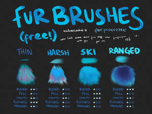 procreate fur brushes // free!, de xrosecookie