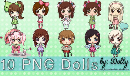 Pack#3 10  Cute Png Dolls by Dolly Tutoriales